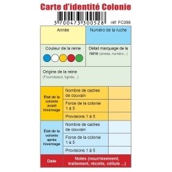 CARTE D'IDENTITE D'ELEVAGE (le paquet de 10)