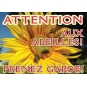 PANCARTE RECTANGULAIRE PVC "ATTENTION ABEILLES" MODELE ABEILLE/TOURNESOL