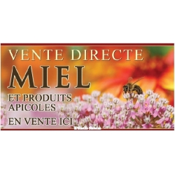 BANNIERE "MIEL" MODELE FLEUR BLANCHE/ROSE