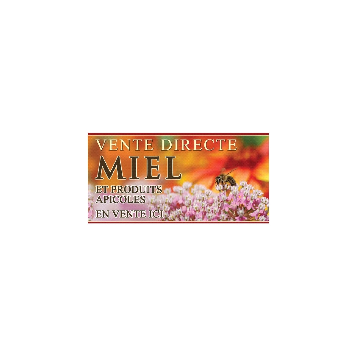 BANNIERE "MIEL" MODELE FLEUR BLANCHE/ROSE