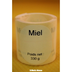 ETIQUETTES: DOS MIEL ET POIDS NET POUR NOUNOURS 330 G