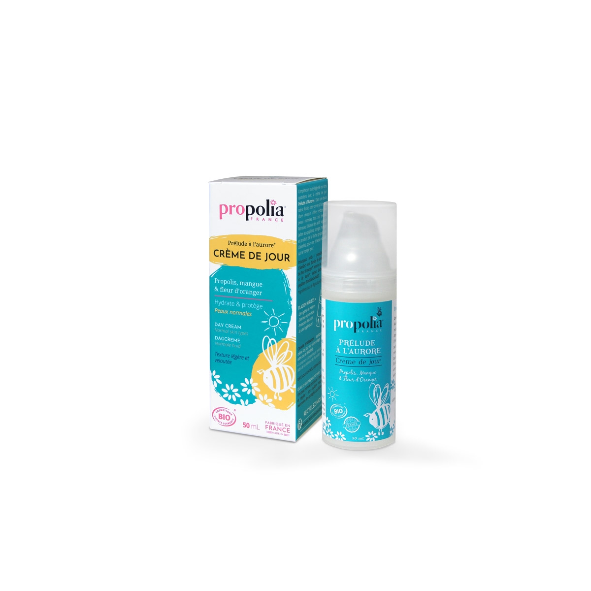 CREME DE JOUR BIO (flacon pompe 50 ml) Peaux Normales