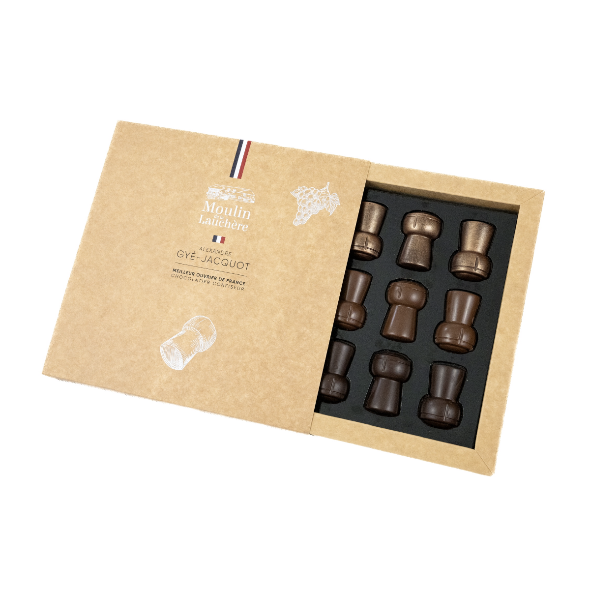 COFFRET 12 1/2 BOUCHONS PRALINE (195 g)