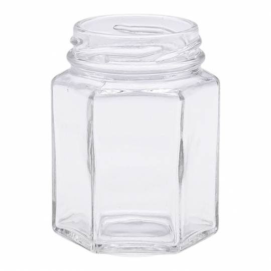 POT VERRE 125 G 110 ML HEXAGONAL TO 48 SANS CAPSULE