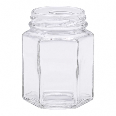 POT VERRE 125 G 110 ML HEXAGONAL TO 48 SANS CAPSULE