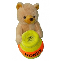 PELUCHE OURSON AVEC POT MIEL (30 cm)
