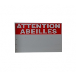 PANCARTE RECTANGULAIRE ATTENTION ABEILLES (40 x 25 cm)