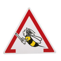 PANCARTE TRIANGULAIRE ATTENTION ABEILLES (29 x 24.5 cm)