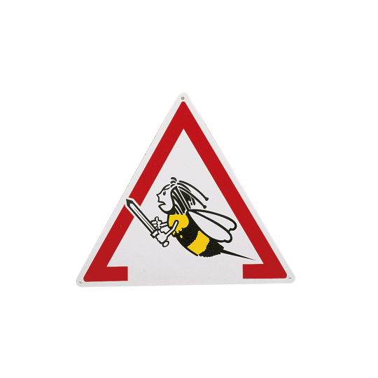 PANCARTE TRIANGULAIRE ATTENTION ABEILLES (29 x 24.5 cm)