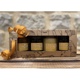 COFFRET DEGUSTATION: 4 pots de 125 g de miel assortis