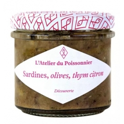 RILLETTES DE SARDINES, OLIVES, THYM CITRON (90 g)