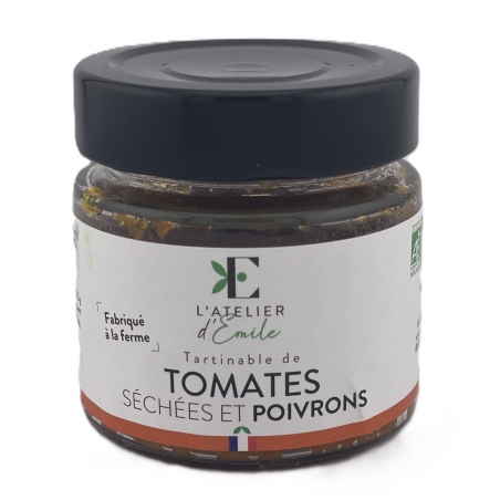 TARTINABLE DE TOMATES SECHEES ET POIVRONS BIO (90 g)