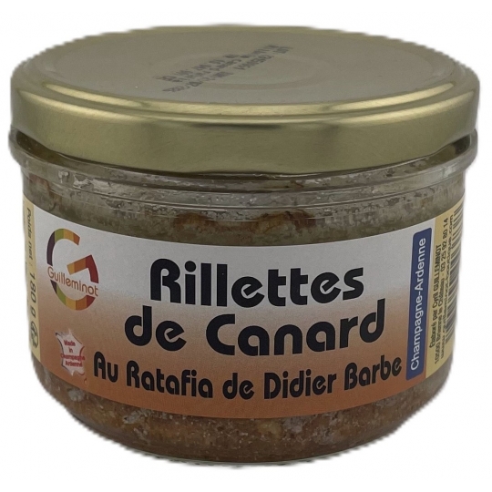 RILLETTES DE CANARD AU RATAFIA DE DIDIER BARBE (180 g)