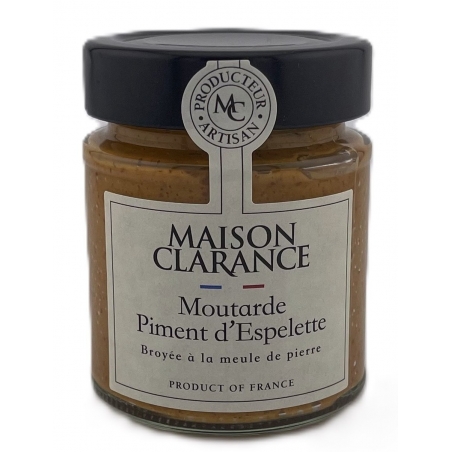 MOUTARDE AU PIMENT D'ESPELETTE (pot de 150 g)