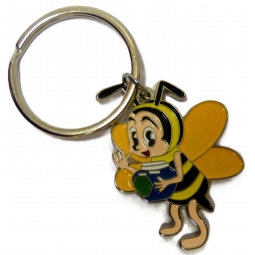 PORTE-CLEFS ABEILLE COLOREE EN METAL