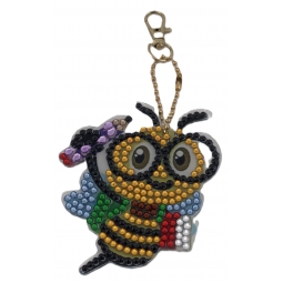 PORTE-CLEFS ARTISANAL ABEILLE (2 faces)