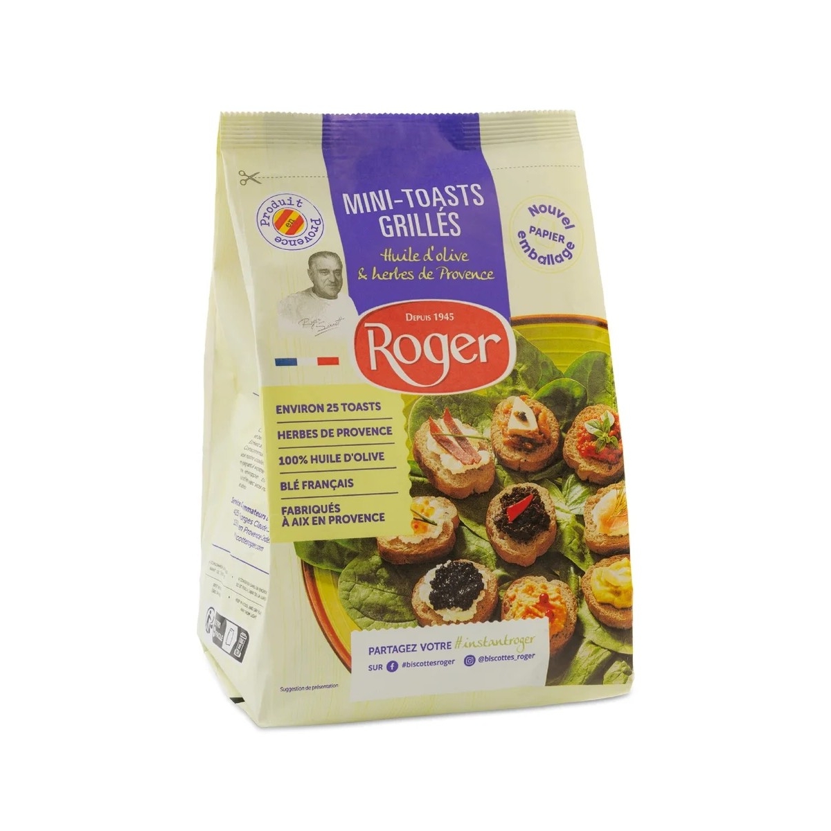 MINI TOASTS GRILLES HUILE D'OLIVE & HERBES DE PROVENCE (100
