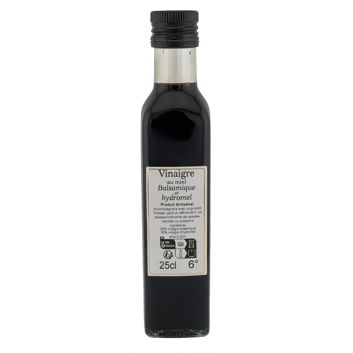 VINAIGRE BALSAMIQUE A L'HYDROMEL (bouteille de 25 cl)