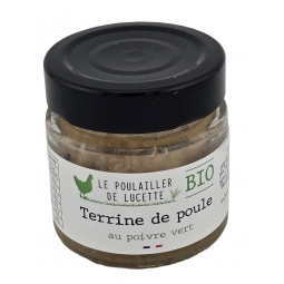 TERRINE DE POULE AU POIVRE VERT BIO (90 g)